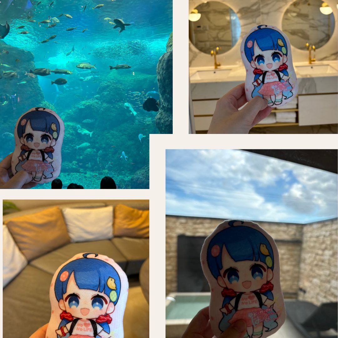 【Xで大人気！】【ぬい活】【自作ぬい】【重み付き】オリジナル両面ぬい風クッションSサイズ15×15cm